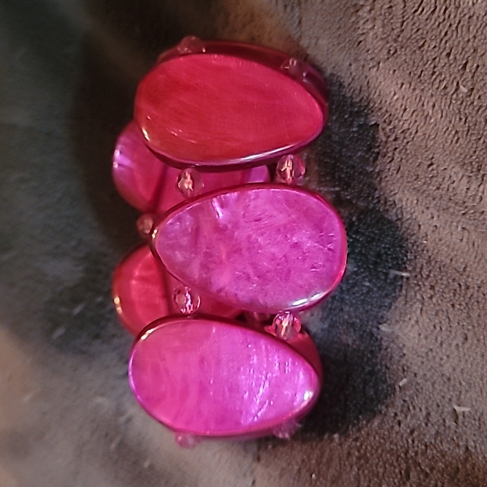 Pink Beaded Stretch Bracelet - Elegant Women’s Jewelry